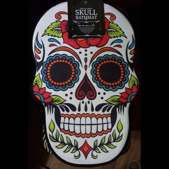 Día de los muertos sugar skull bath mat NWT - Picture 1 of 2